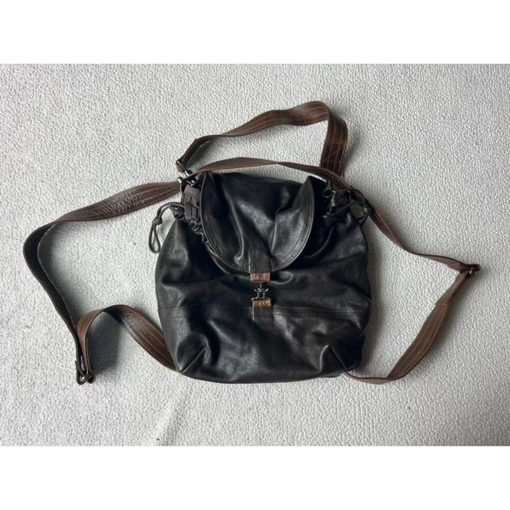 R & T Rough & Tumble 1904 Multipocket Brown Leather Backpack